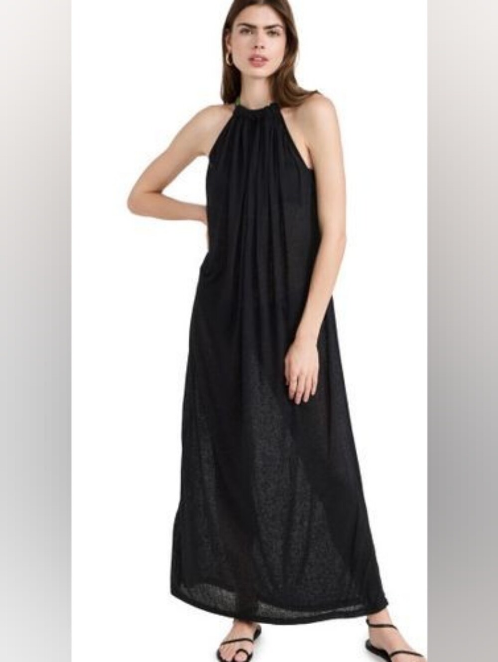 Pitusa Black Halter Maxi Dress